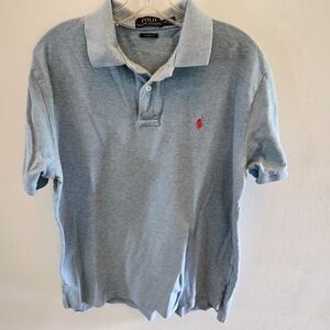Polo Ralph Lauren Polo Shirt Mens Large Mesh Knit Classic Fit Light Steel Blue